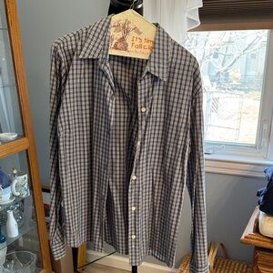 Old Navy Blue Plaid Button-Down Shirt